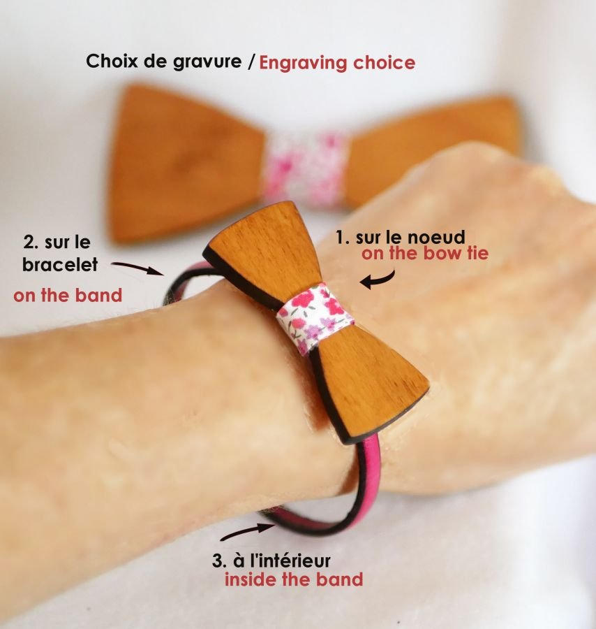 Läderarmband med miniatyr av träbåge, anpassningsbart