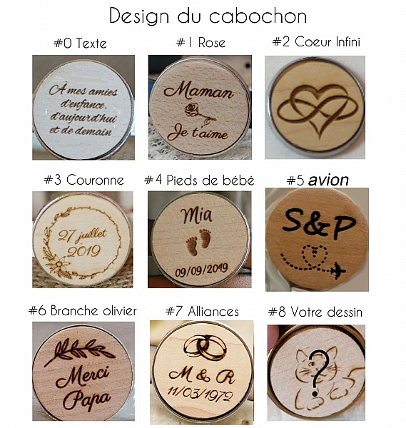 Armband i m&auml;ssing och tr&auml; med anpassningsbar cabochon 