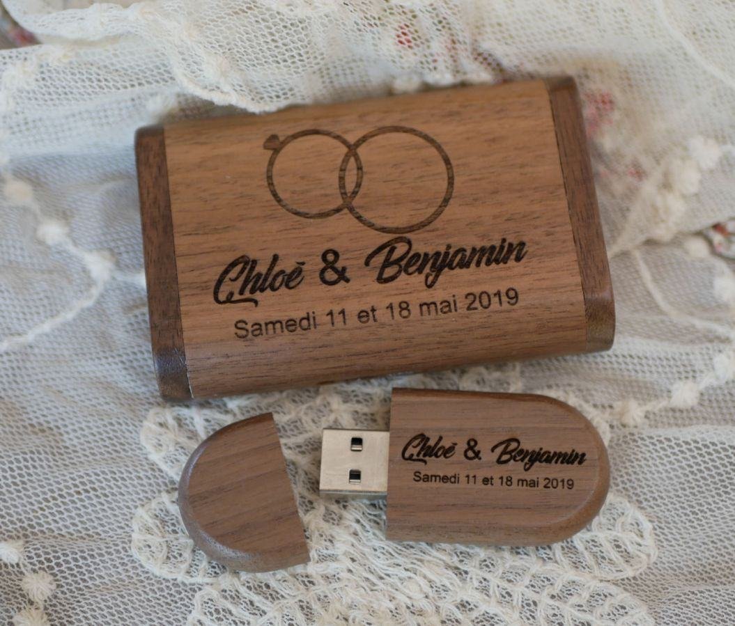 USB-minne och fodral i valnötsträ 3.0, 32 GB, anpassningsbart