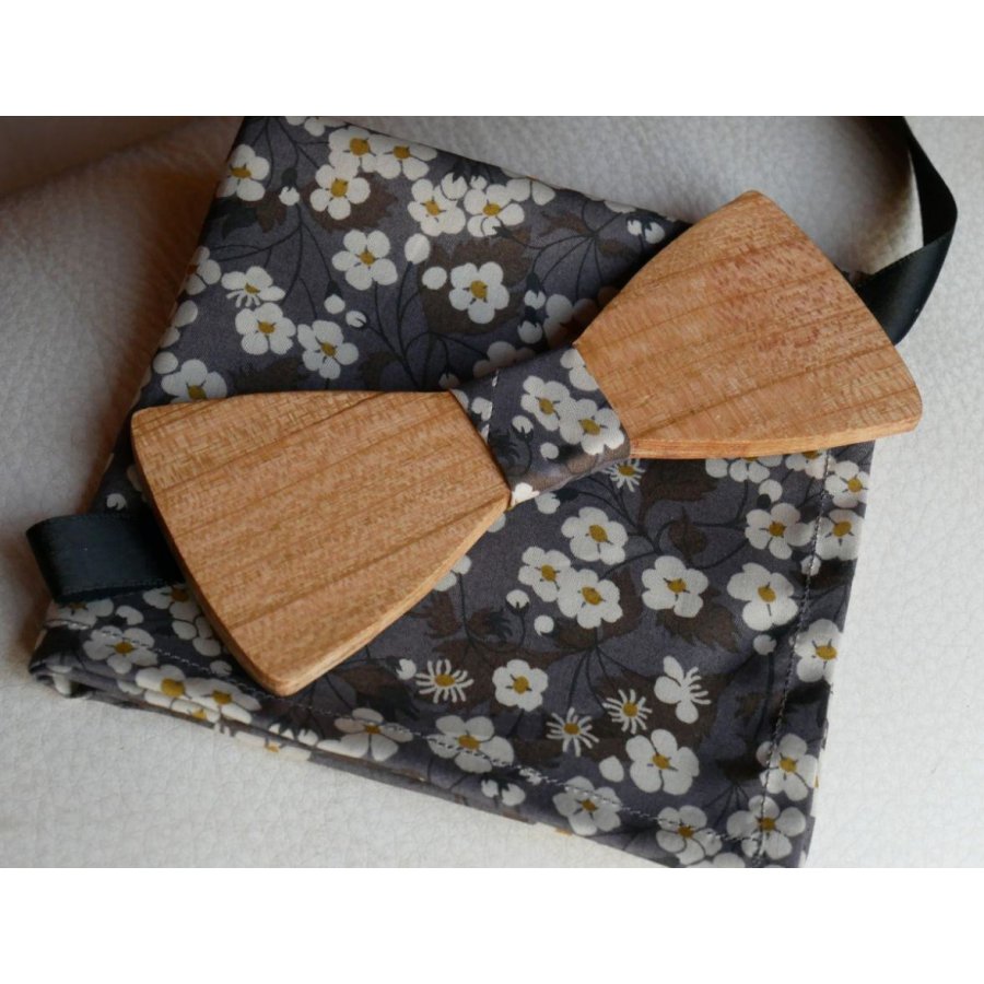 Slipsar i trä med fluga grå Liberty Clutch L8 present för män