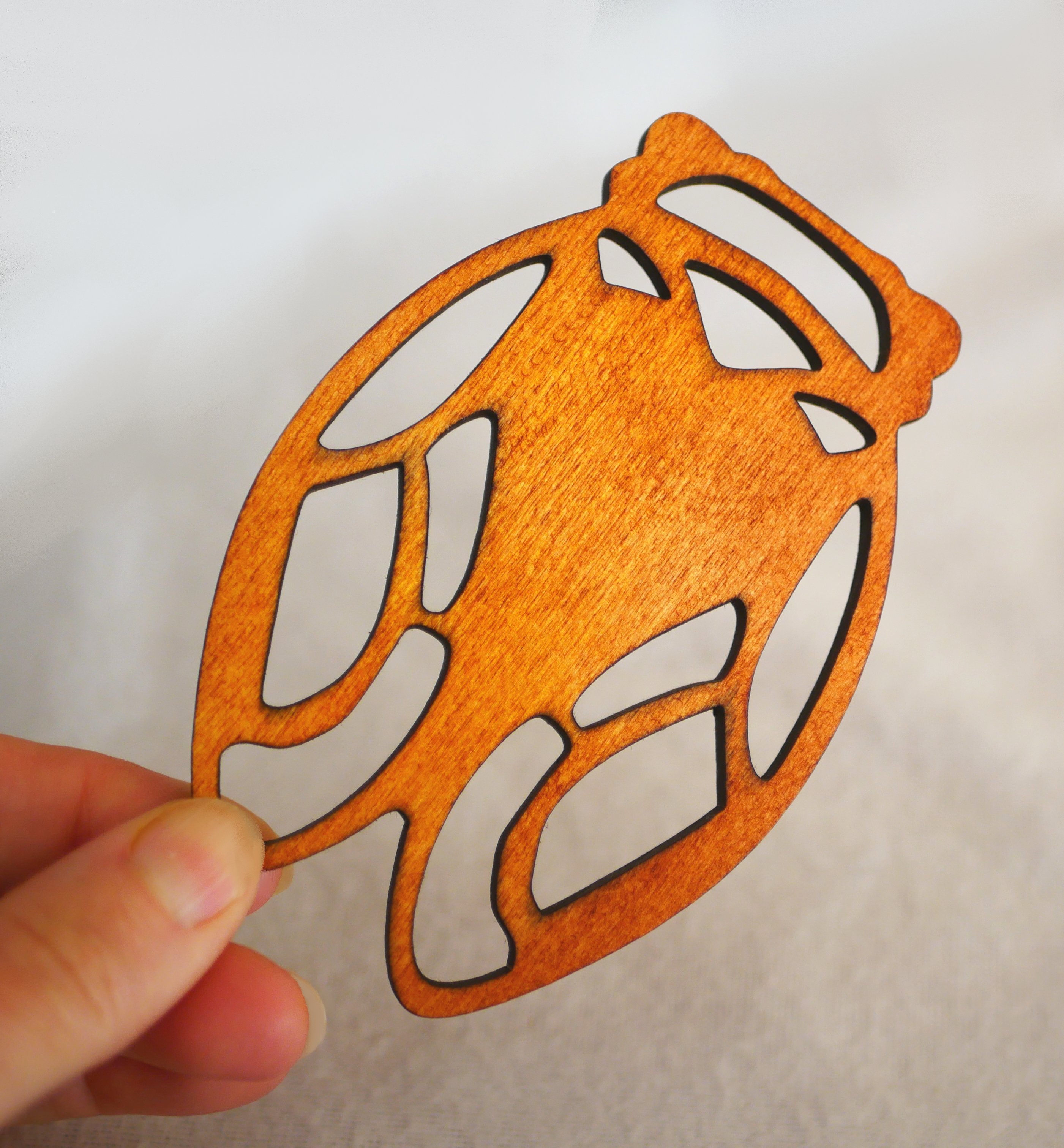 5 bordskort i tr&auml; av m&auml;rket Cicada som du kan g&ouml;ra personliga med ditt namn