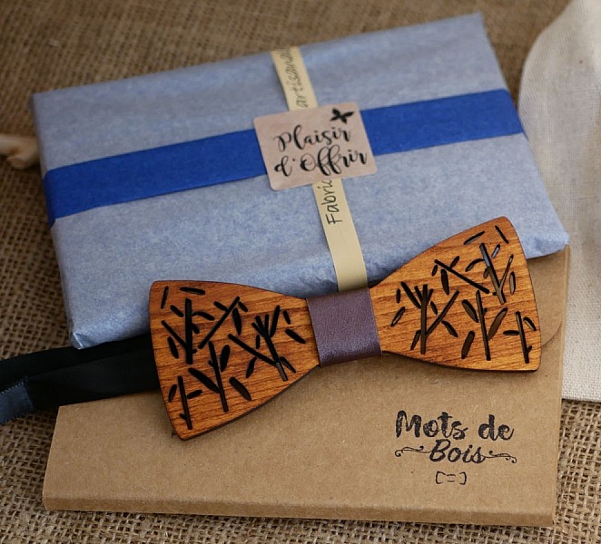 Tr&auml; och ull fluga f&ouml;r personlig anpassning tillverkad i Frankrike