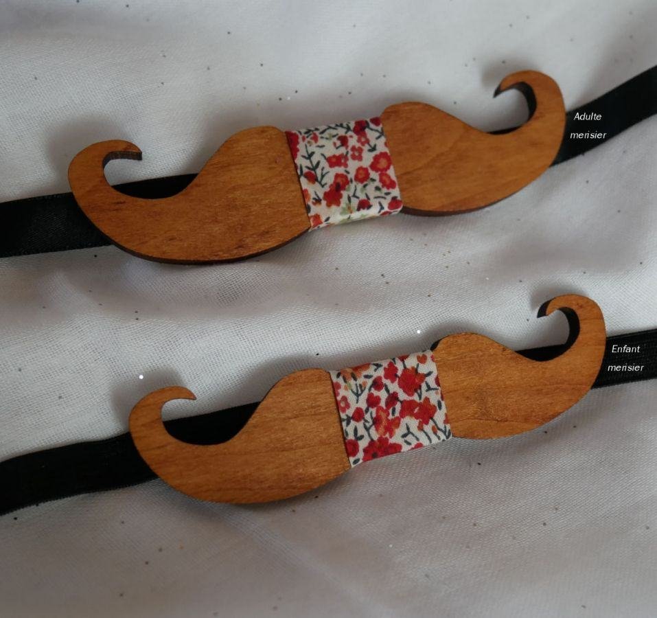 Träbågsbåge för barn Moustaches för personlig anpassning