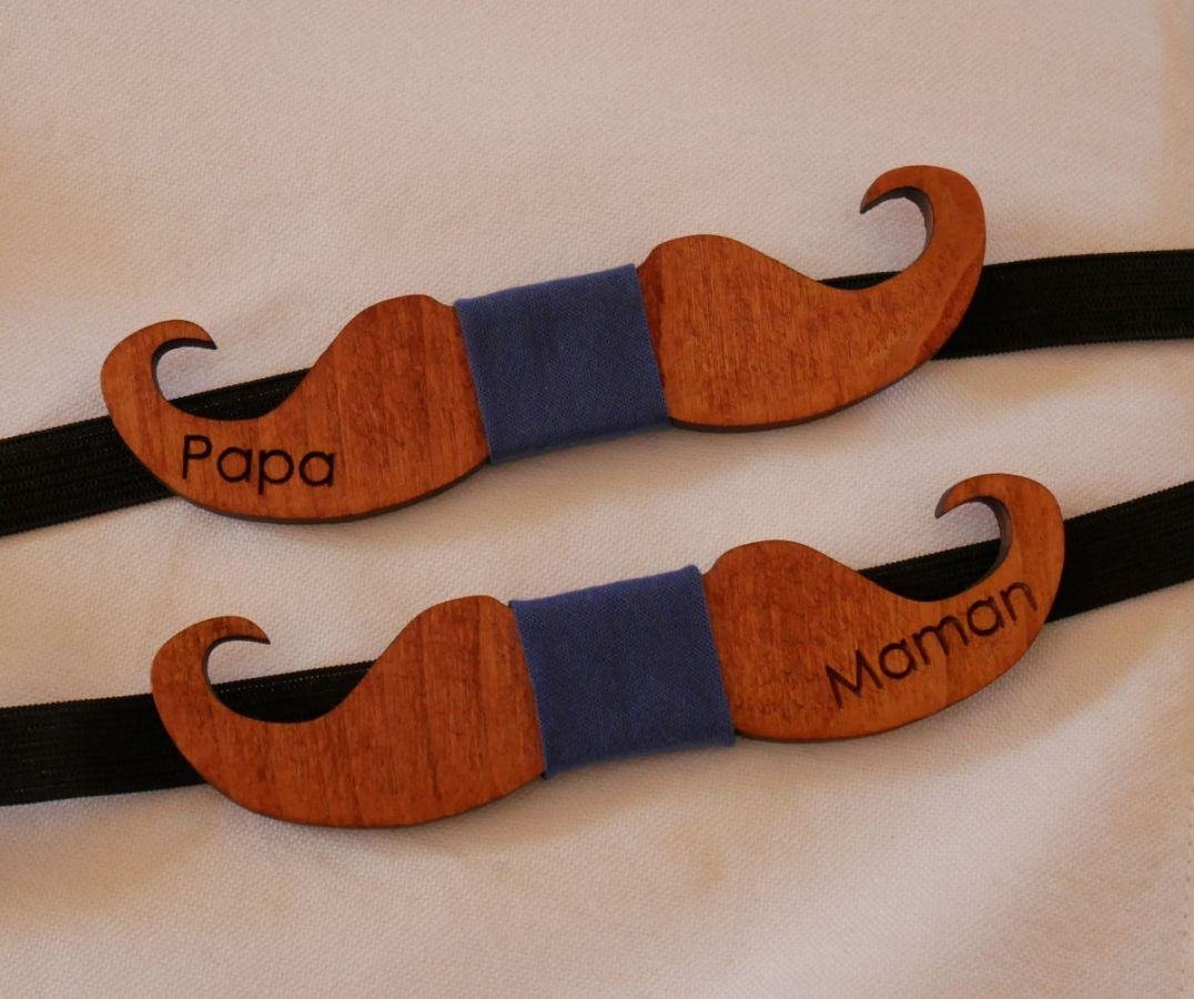 Träbågsbåge för barn Moustaches för personlig anpassning