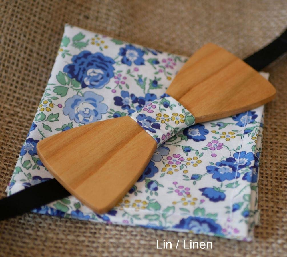 Liberty Blue väska + scrunchie + träbåge
