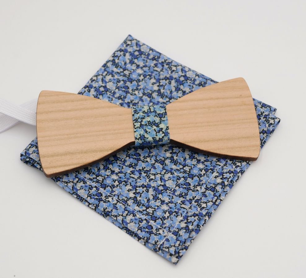 Liberty Pepper Blue pouch + scrunchie + träbåge