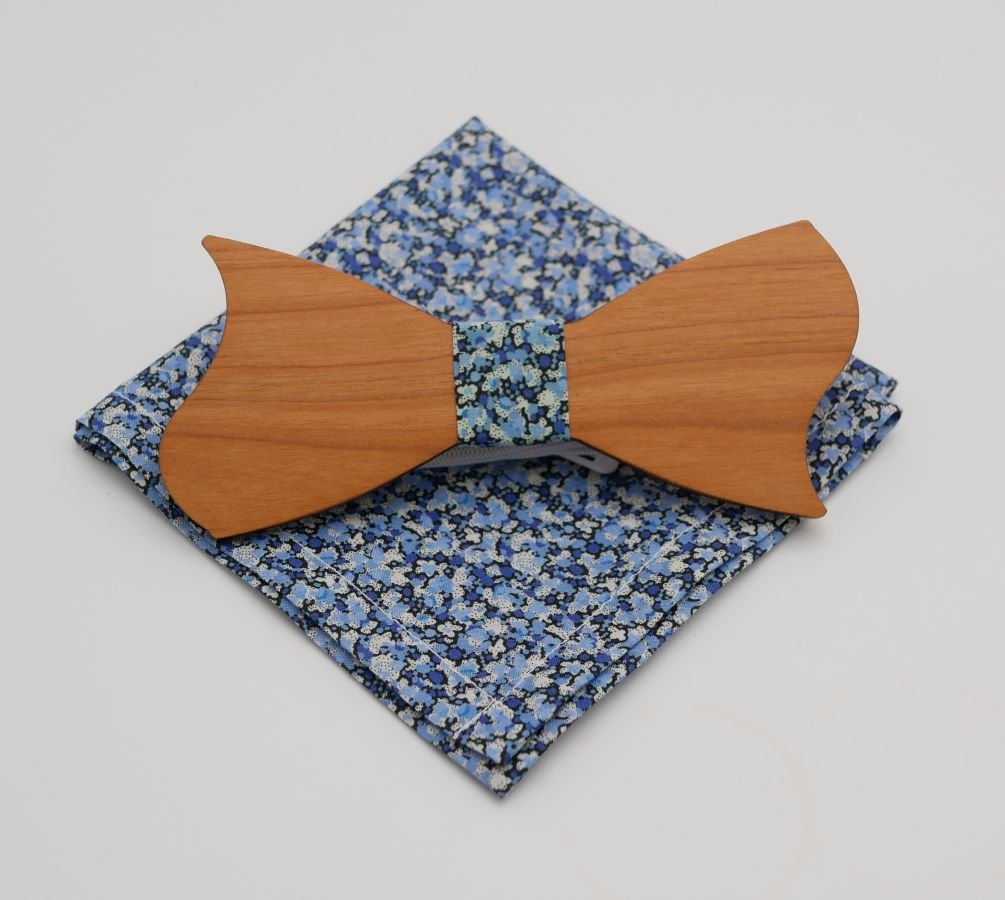 Liberty Pepper Blue pouch + scrunchie + träbåge