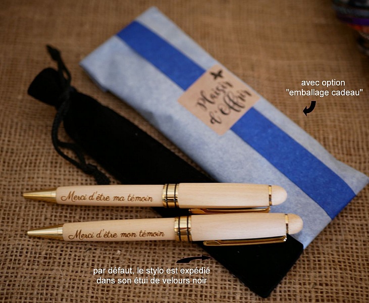 Graverad penna i l&auml;tt tr&auml; f&ouml;r personlig anpassning