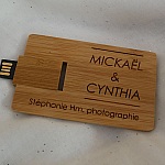 32 GB USB-nyckel Karboniserat bambutr&auml;kort som kan personifieras med gravyr