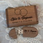 USB-minne och fodral i valnötsträ 3.0, 32 GB, anpassningsbart