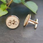 Manschettknappar cabochon set med graverad design