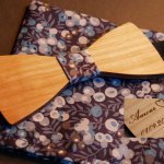 Träbågsbinda set Liberty pouch L13 blå toner