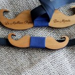 Mini Moustaches träbågsbinda för personlig anpassning tillverkad i Frankrike
