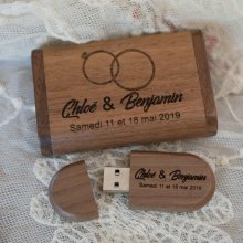 USB-minne och fodral i valnötsträ 3.0, 32 GB, anpassningsbart