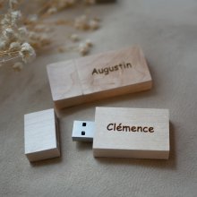 32 GB USB-nyckel i trä, rektangulär, som kan personifieras genom gravering