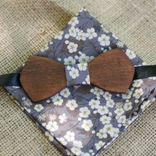 Slipsar i trä med fluga grå Liberty Clutch L8 present för män