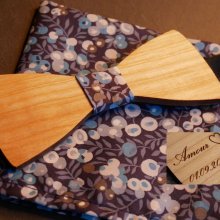 Träbågsbinda set Liberty pouch L13 blå toner