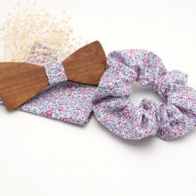 Liberty Katie clutch bag + scrunchie + träbåge