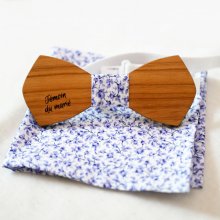Mickael Liberty clutchbag med blå blommor och träbåge, anpassningsbar