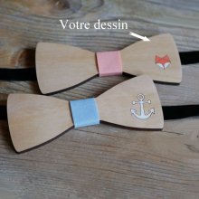 Träbågslips, anpassningsbar design, graverad och målad, tillverkad i Frankrike